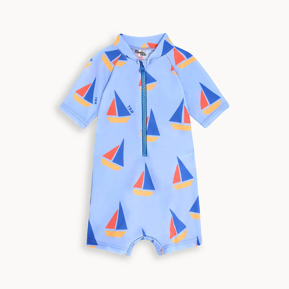 Riki - Blue Sailboat Baby & Kids Swim Rash Suit