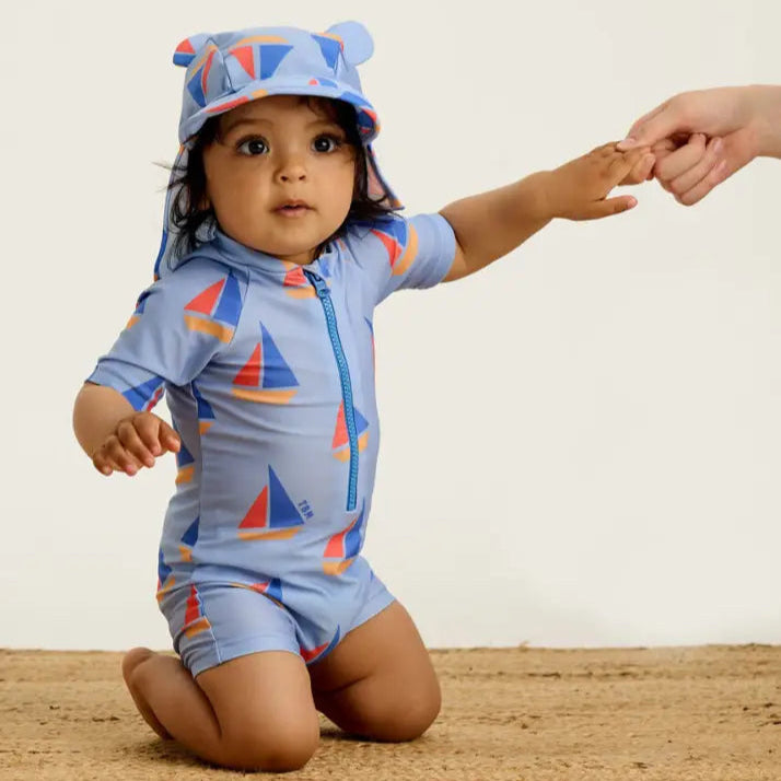 Riki - Blue Sailboat Baby & Kids Swim Rash Suit